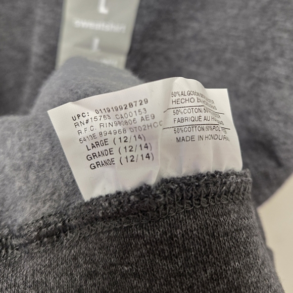 Hanes EcoSmart Sweatshirt Charcoal Heather L - Picture 4 of 6